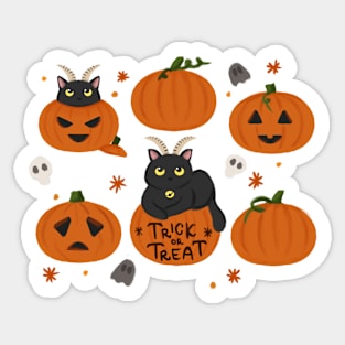 Pumpkin cat design Sticker